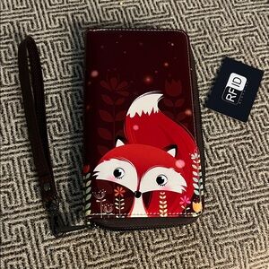 Red Fox Print Wallet